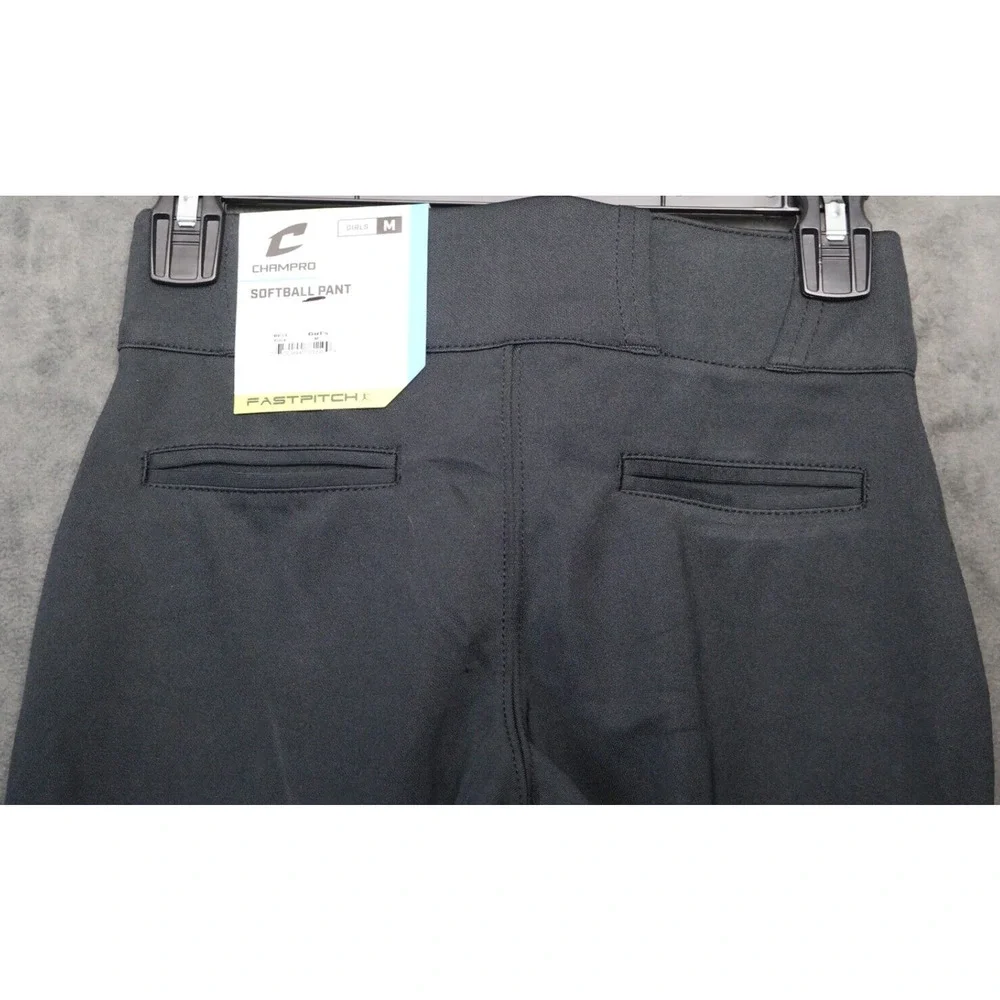CHAMPRO Girls Fastpitch Softball Pants Black Youth medium